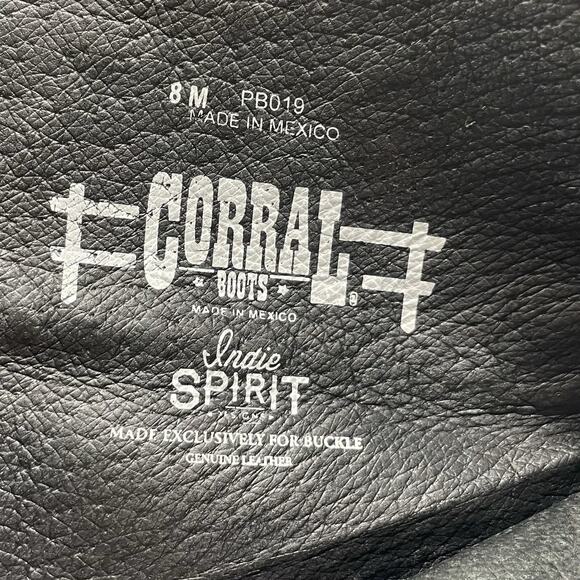 Corral Charlie Riding Boot Womens Size 8 M Indie Spirit Black Western Cowgirl - Picture 8 of 10